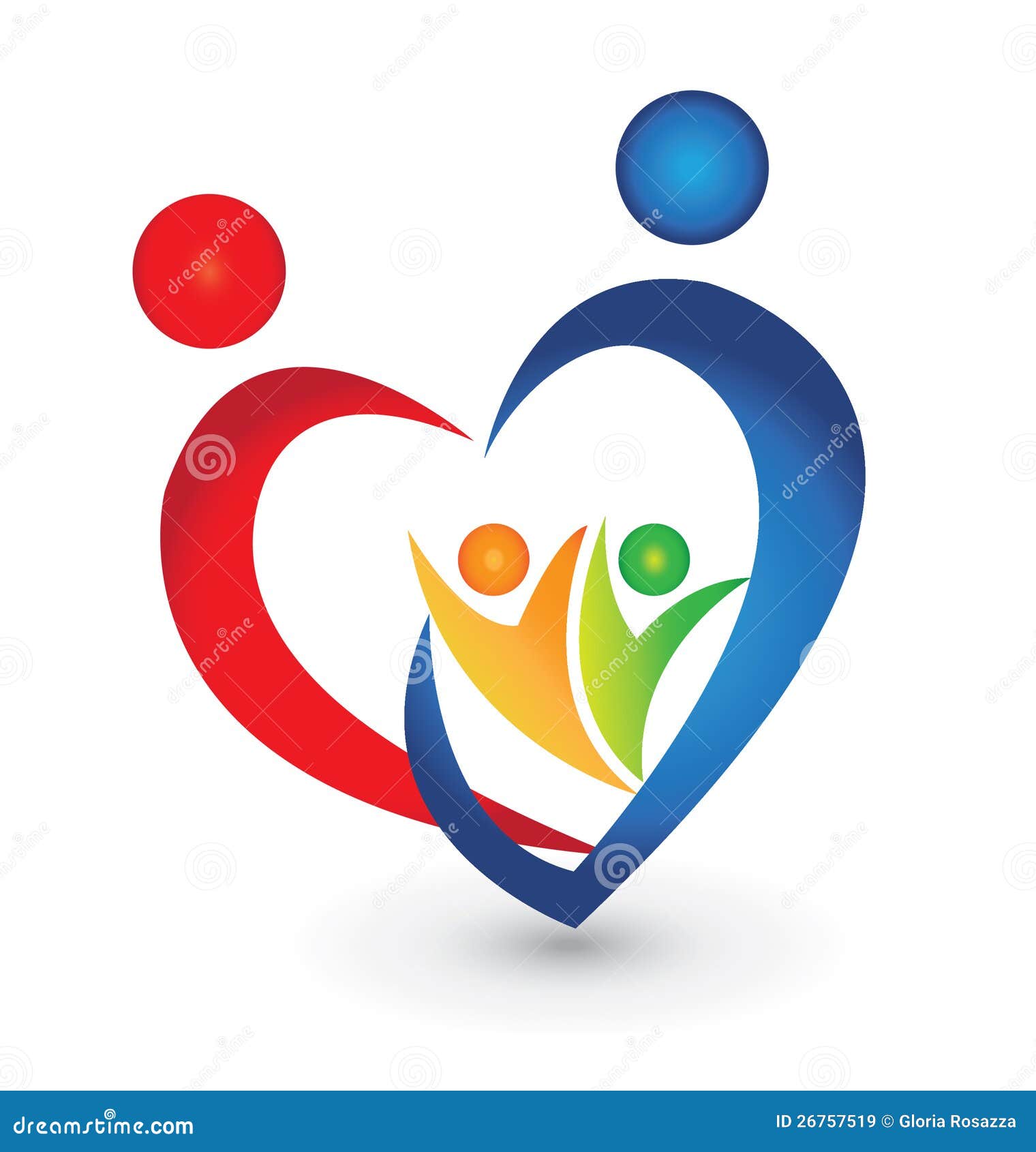 Family Union In A Heart Shape Logo Stock Vector Illustration Of