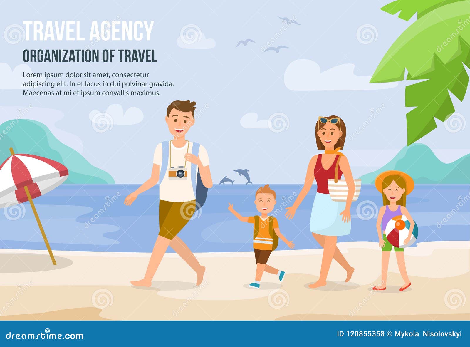 Children enjoying a summer vacation on beach Vector Image