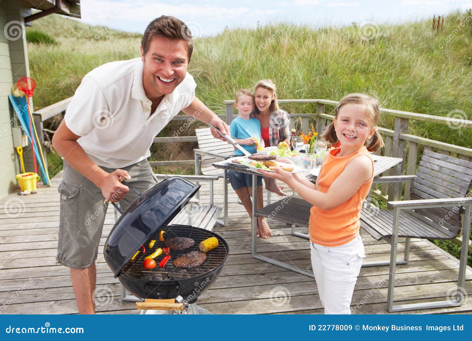 Family on Vacation Having Barbecue Stock Image Image of healthy