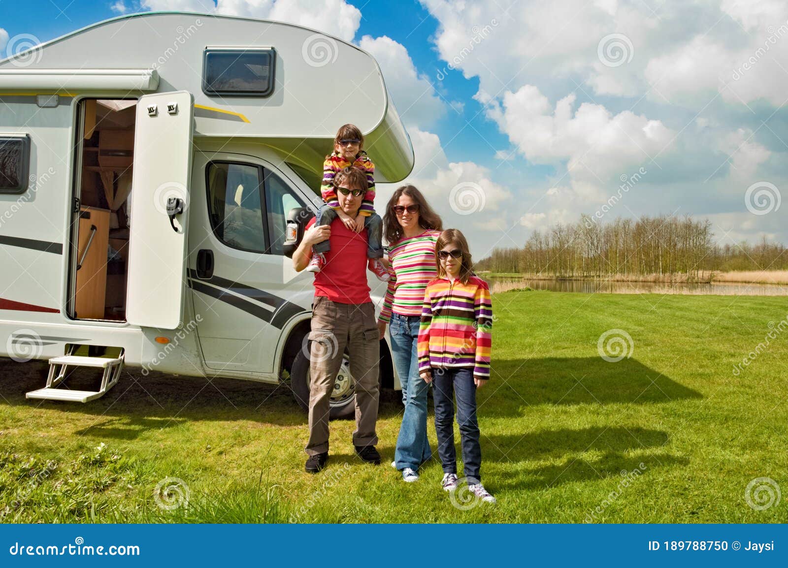 Family Vacation Rv Travel With Kids Stock Photo - Download 
