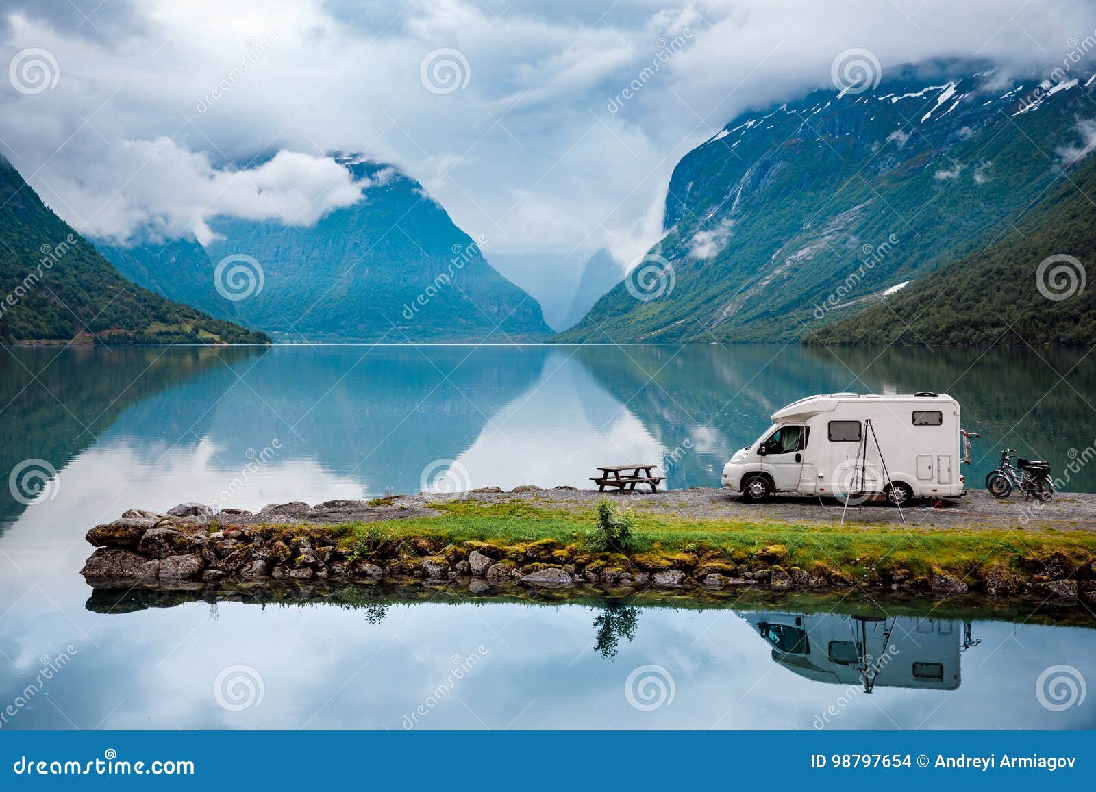 family vacation travel, holiday trip in motorhome