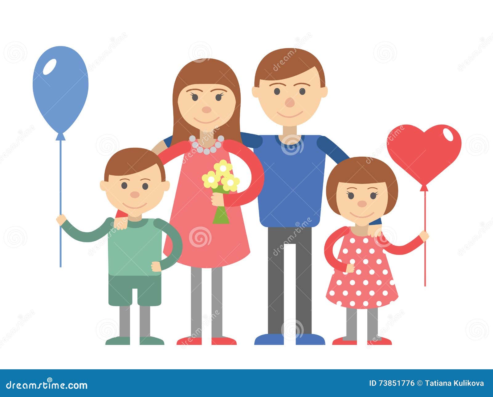 Download Family Vector Illustration Flat Style People Mother Father Son And Daughter Stock Vector ...