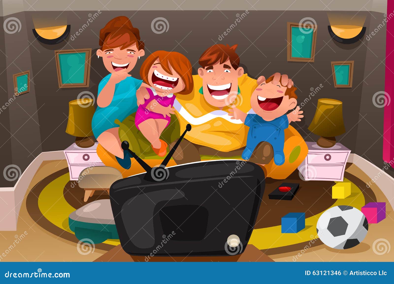 Family Watching Television stock vector. Illustration of clipart - 63121346 Family Watching Television stock vector. Illustration of clipart - 63121346