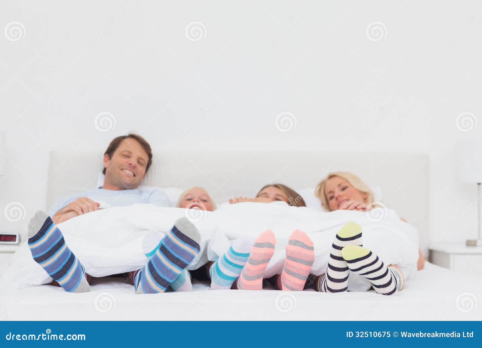 Family Wearing Stripey Socks Stock Image Image 32510675