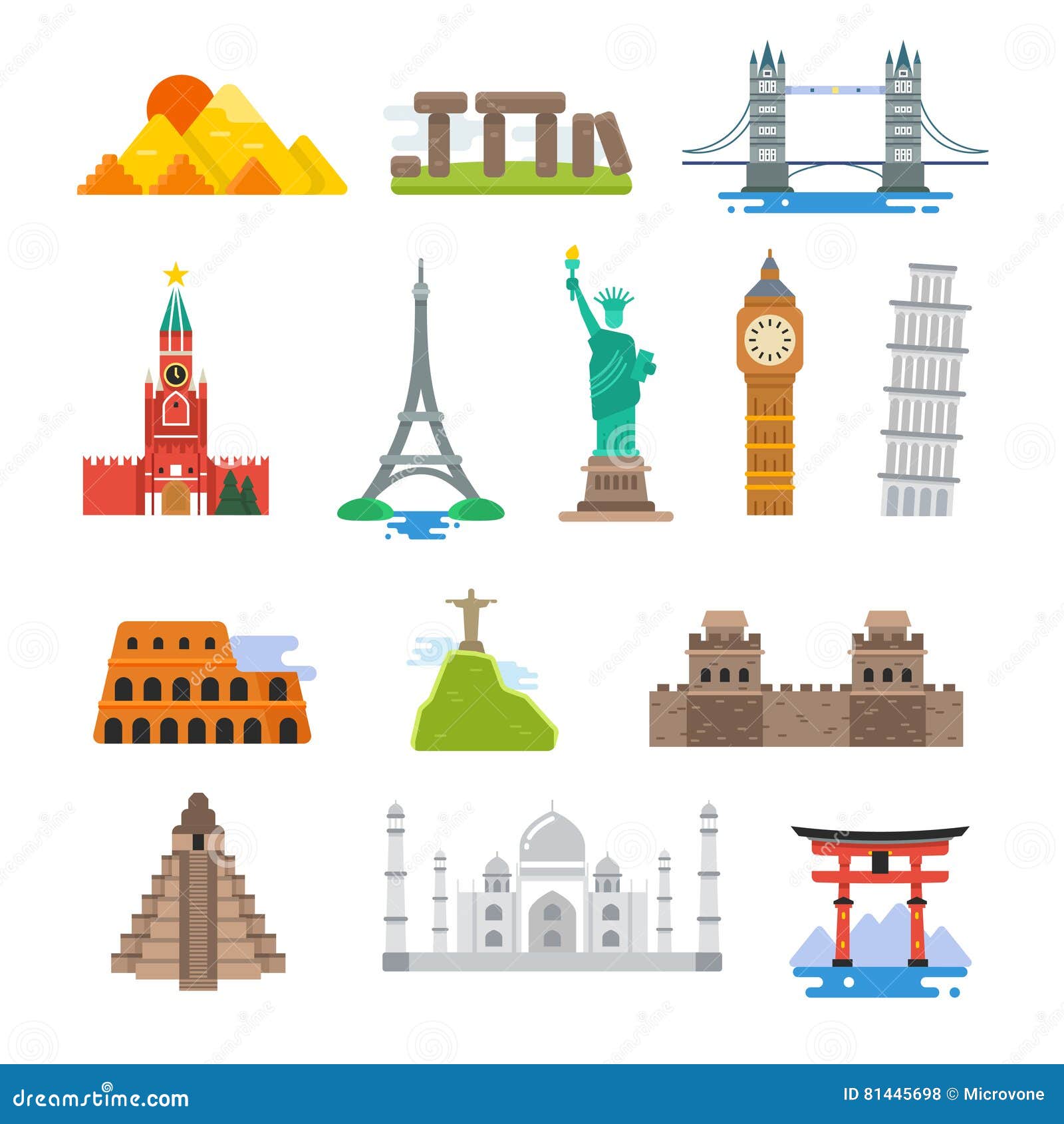 Vector Landmarks Icon Set | CartoonDealer.com #53008949