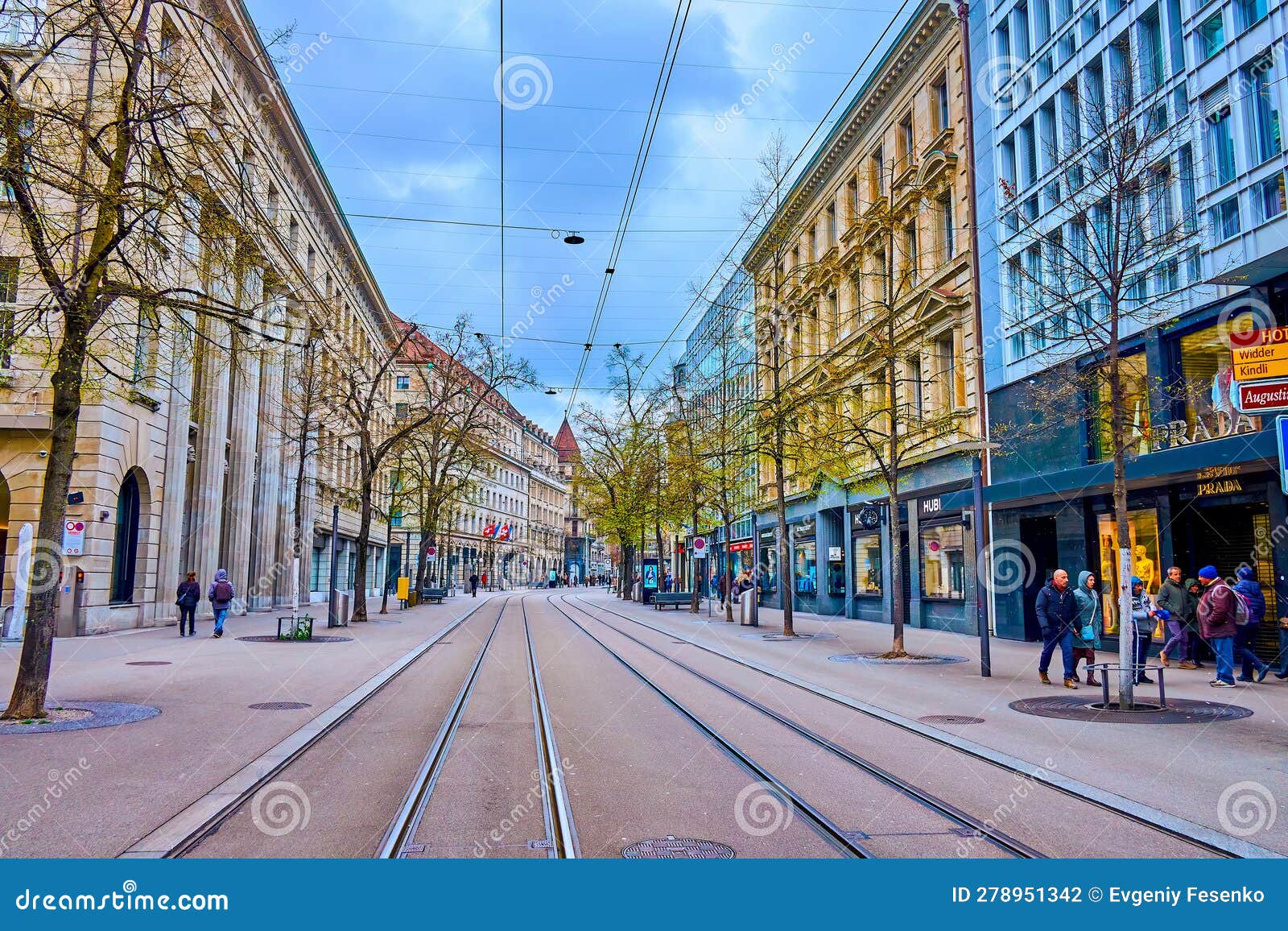 Famous Bahnhofstrasse The Main Shopping Street With Luxury Boutiques famous-bahnhofstrasse-the-main-shopping-street-with-luxury-boutiques