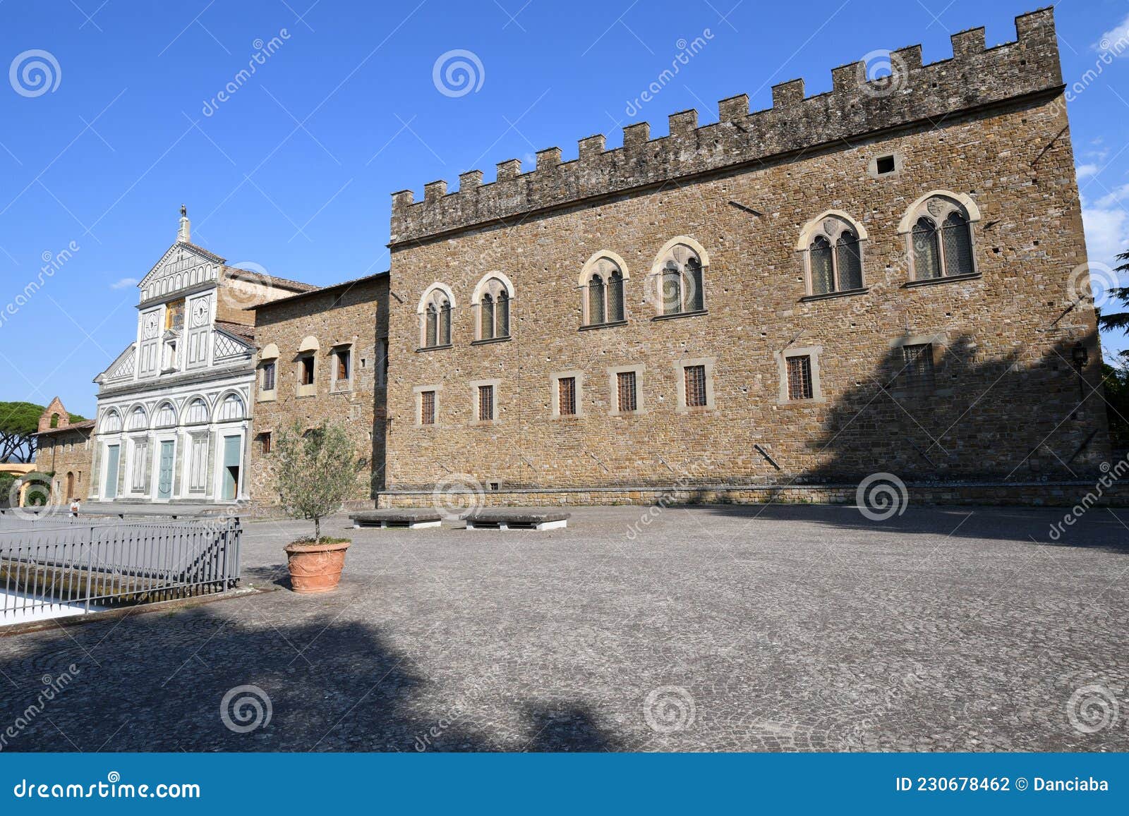 the famous basilica of san miniato in florence. it is one of the best examples of the florentine romanesque style