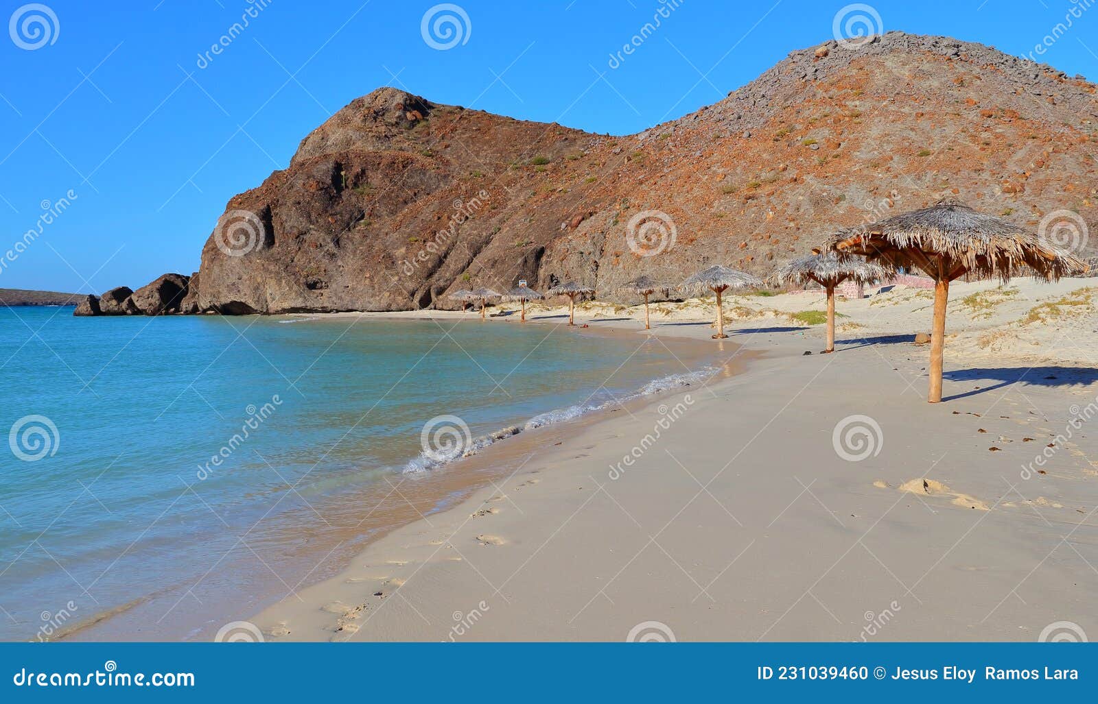 palapa in the balandra beach in la paz city, baja california sur i