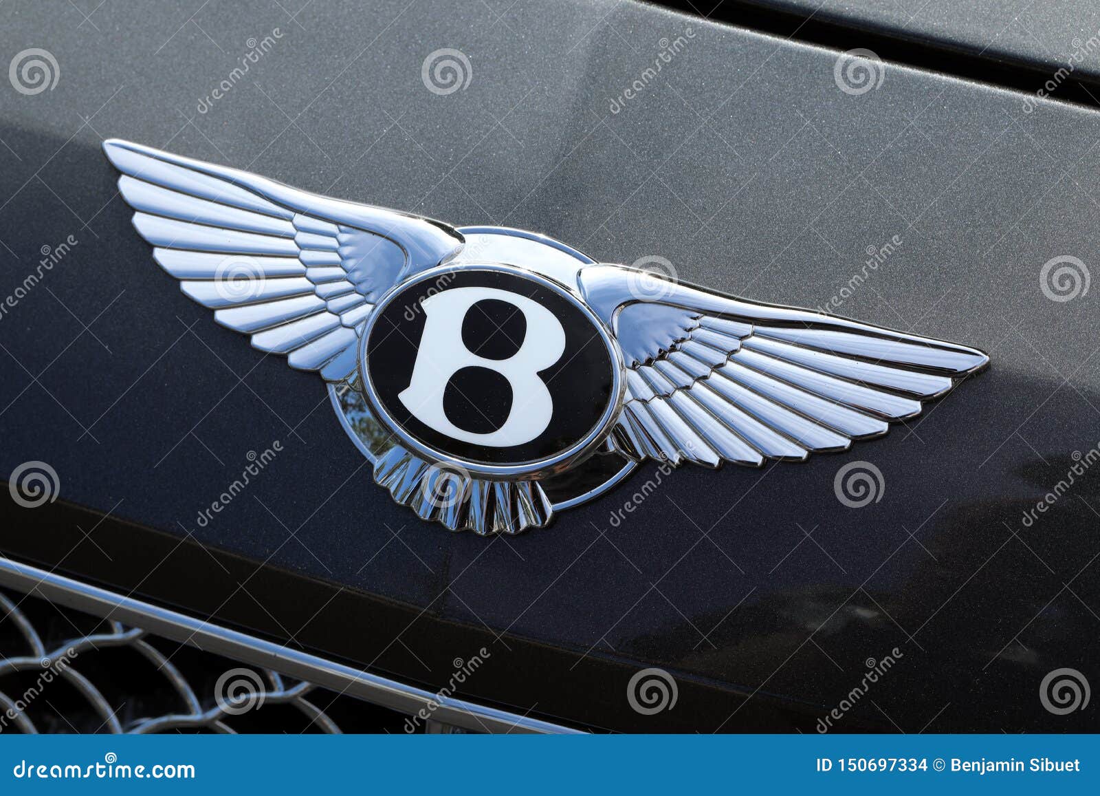 Famous Bentley Logo on the Bonnet of a Black Car Editorial Stock ...