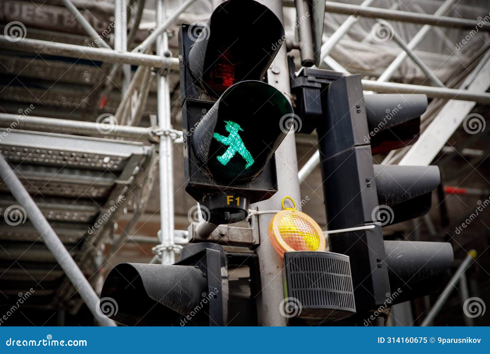 The Famous Berlin Traffic Light Turns Green Stock Image Image of