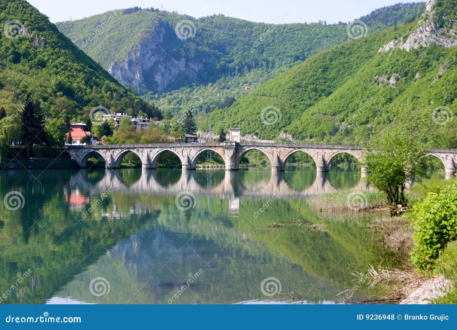 famous bridge on drina river