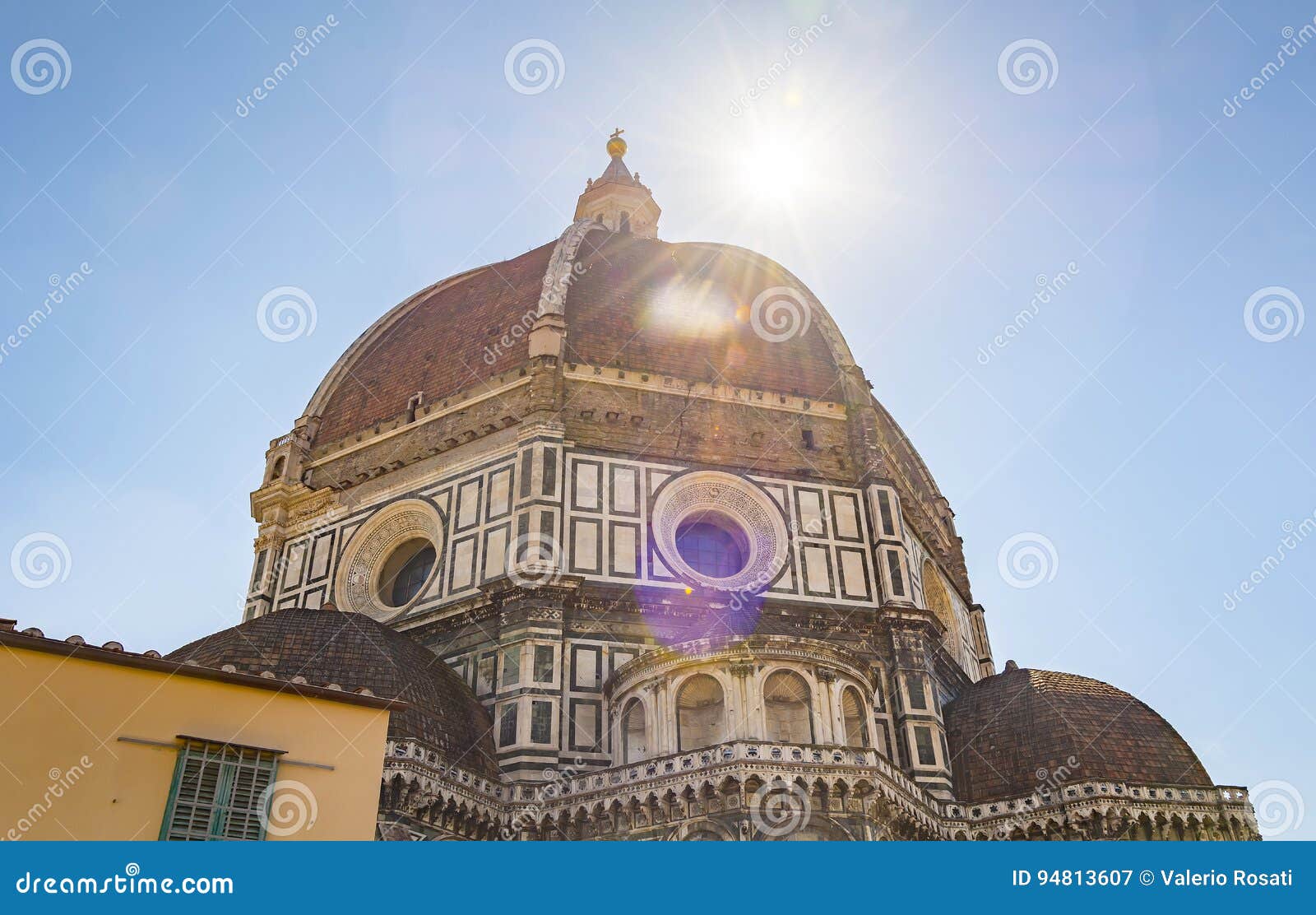 the famous brunelleschi`s dome of the cathedral in florence