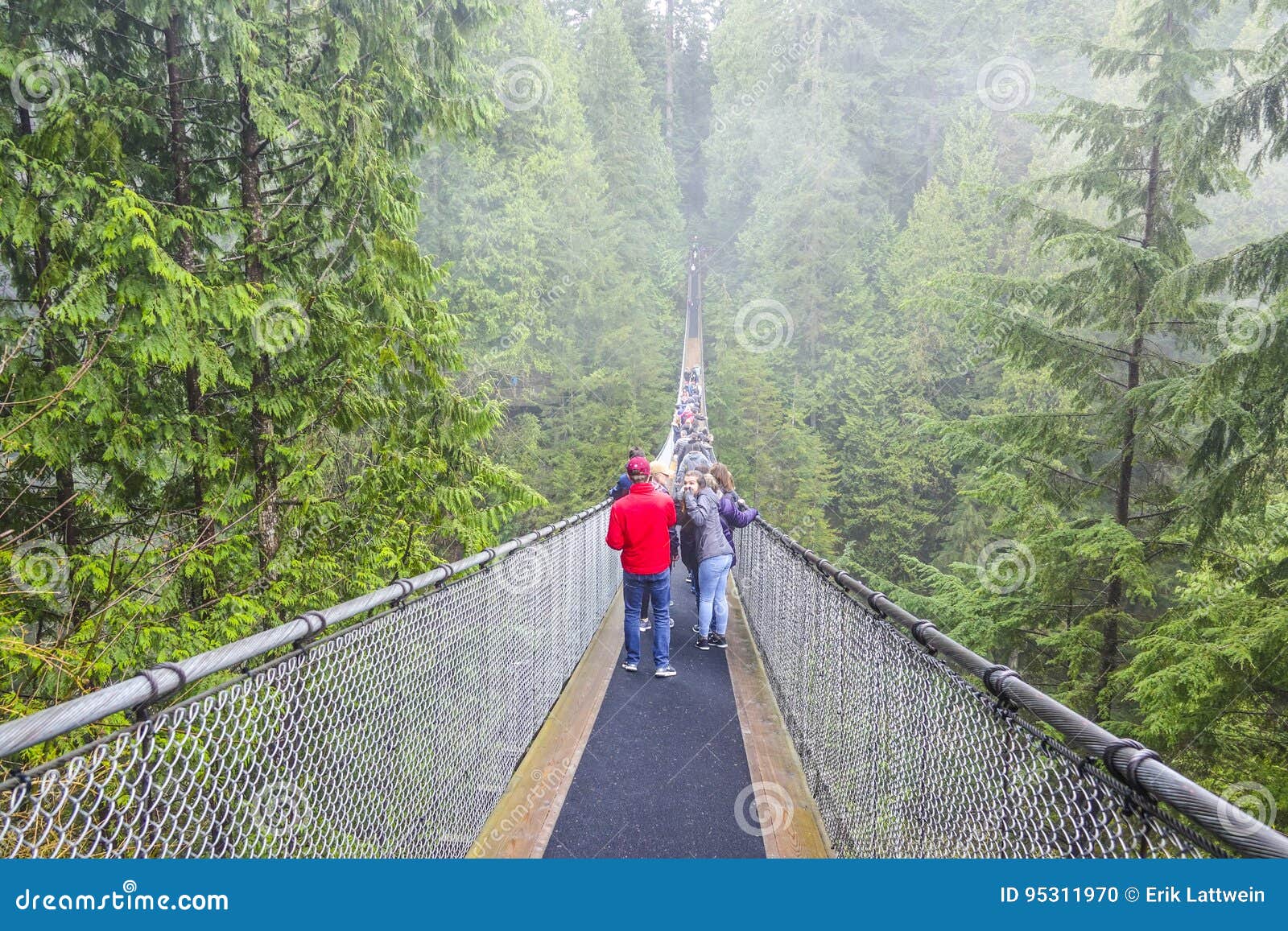 Famous Capilano Suspension Bridge in Canada CAPILANO / CANADA APRIL