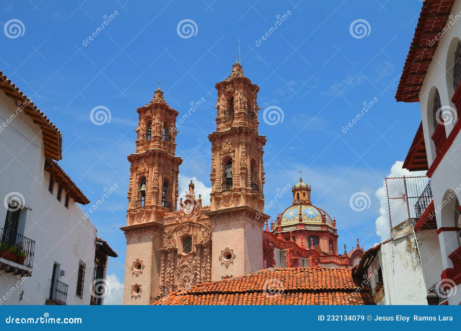 famous cathedral of santa prisca in taxco city, in guerrero iv