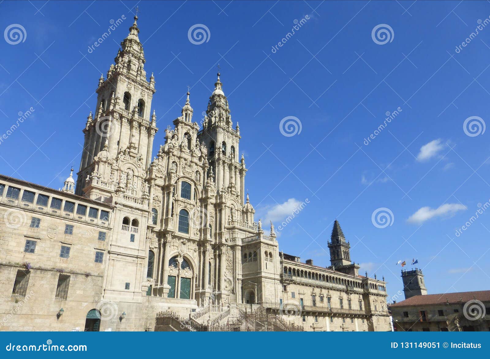 old cathedral in santiago de compostela,spain