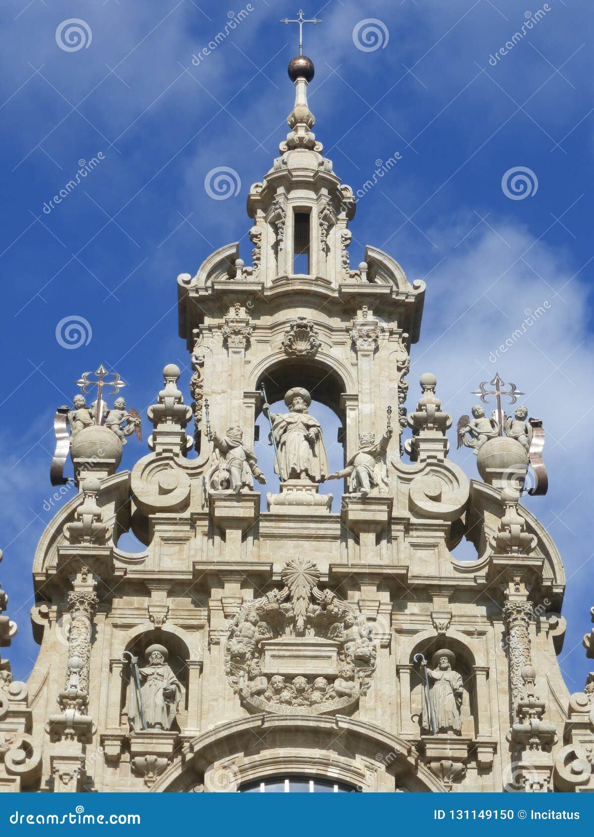 old cathedral in santiago de compostela,spain