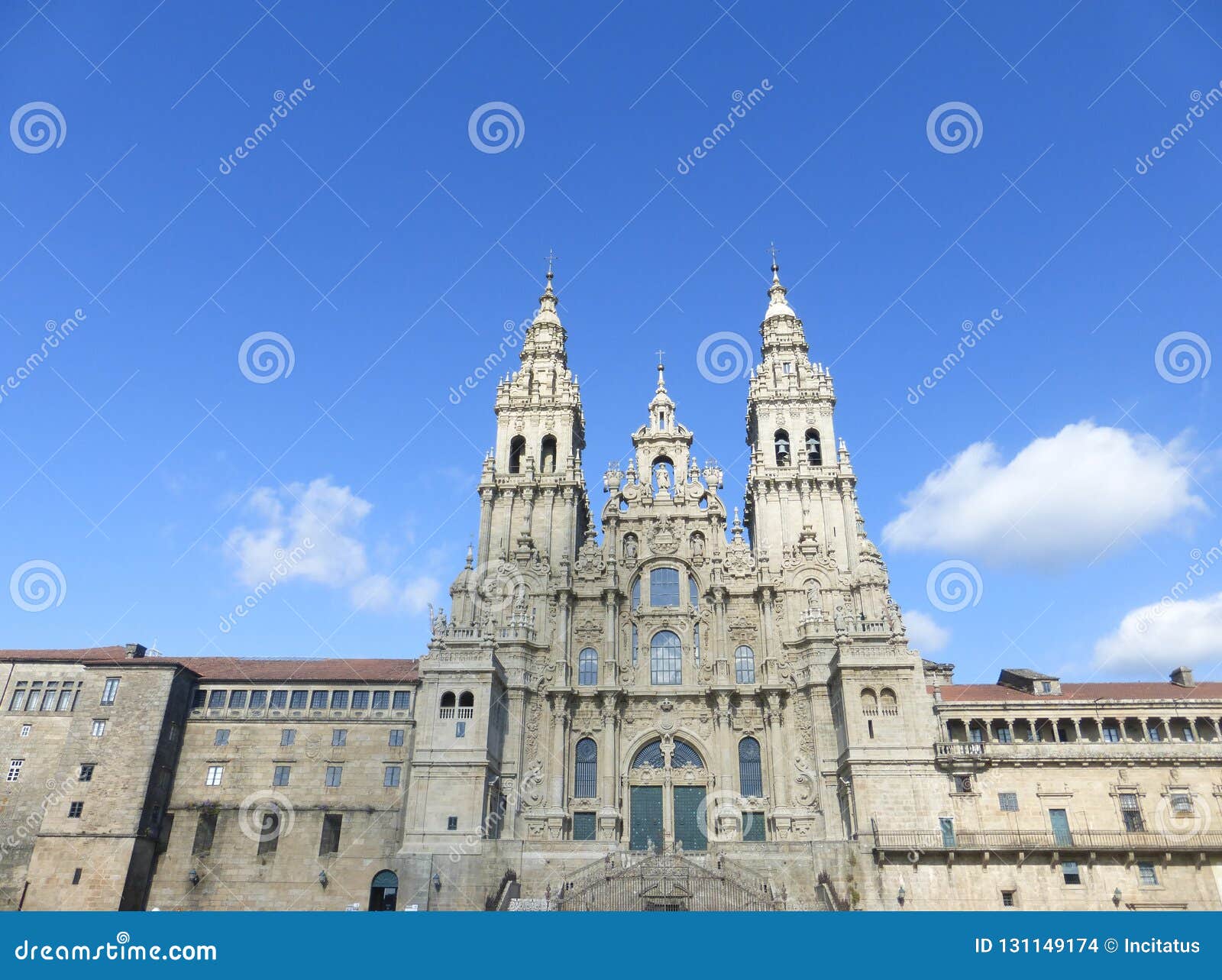 old cathedral in santiago de compostela,spain