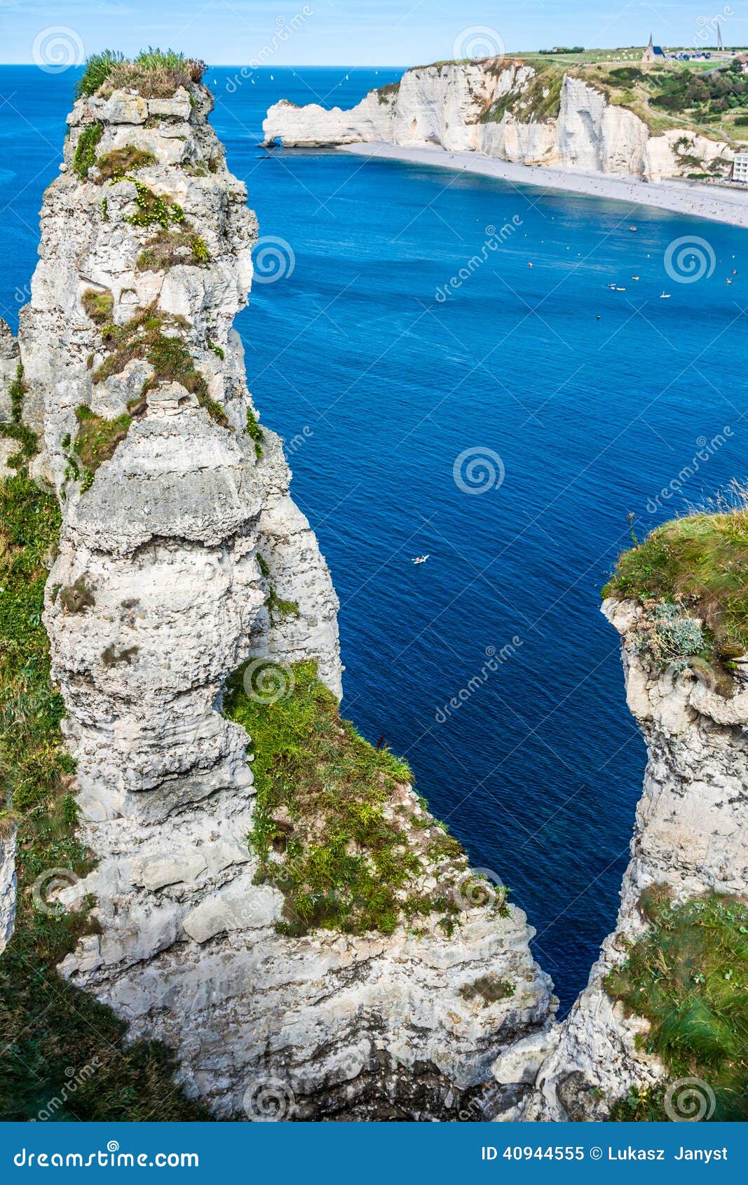 The Famous Cliffs at Etretat in Normandy, France Stock Image Image of