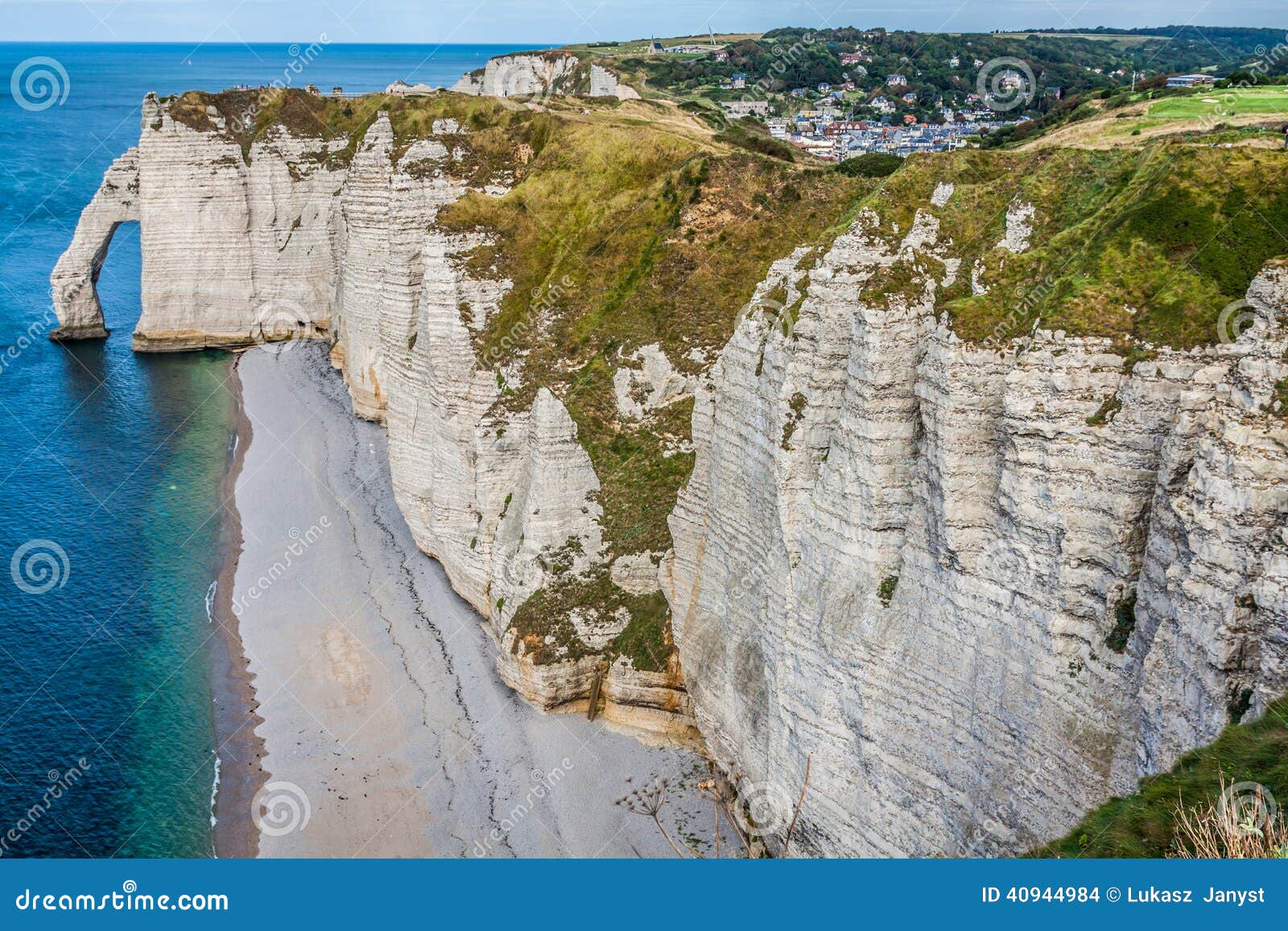 The Famous Cliffs at Etretat in Normandy, France Stock Photo Image of