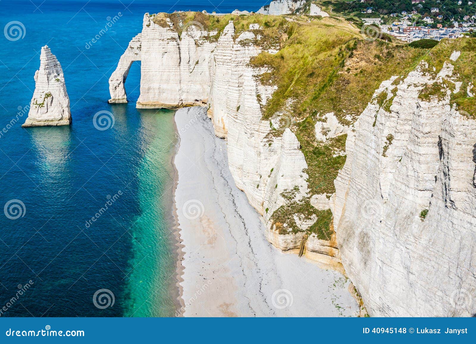 The Famous Cliffs at Etretat in Normandy, France Stock Photo Image of