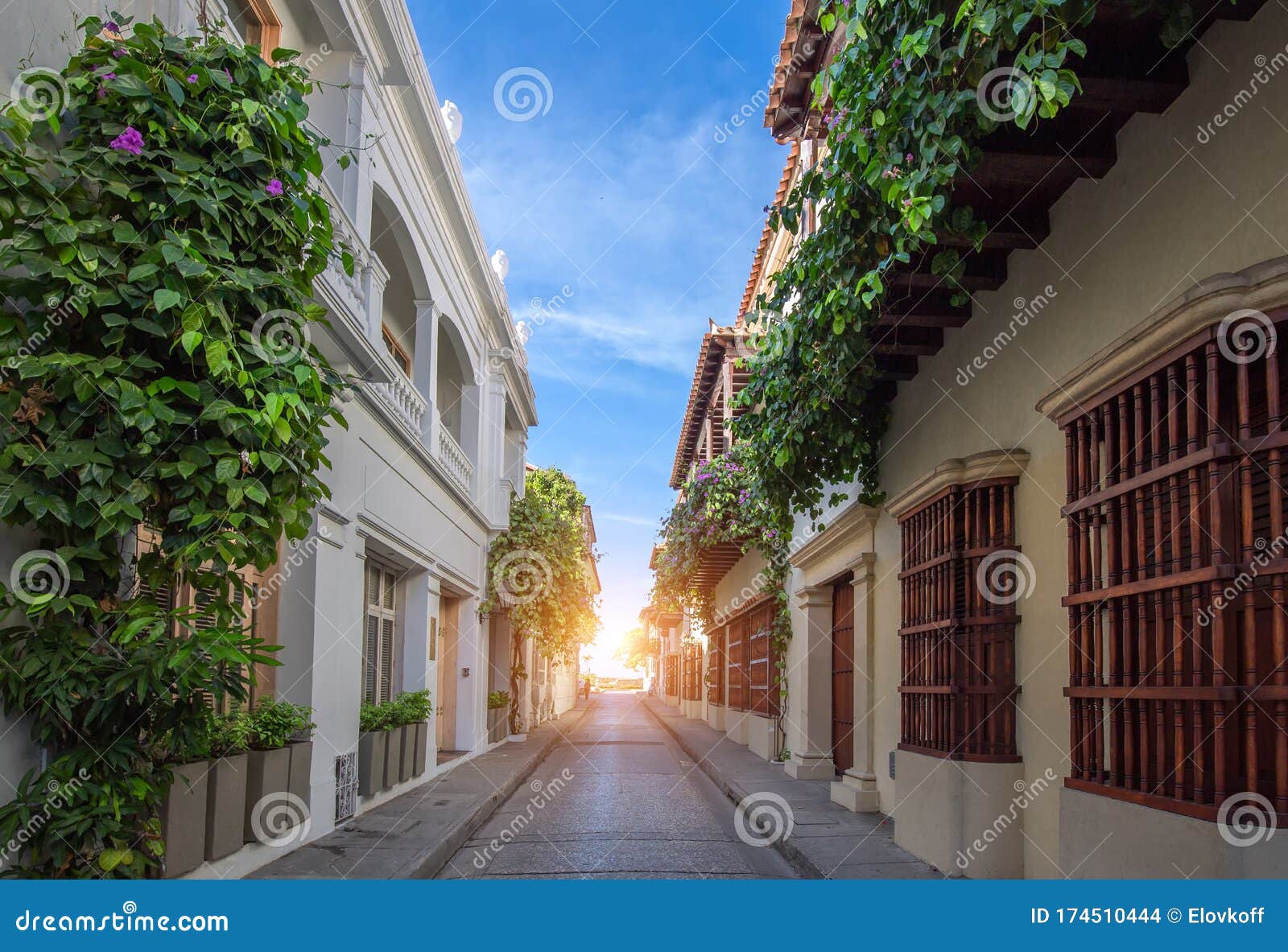 famous colonial cartagena walled city cuidad amurrallada and its colorful buildings in historic city center, a ated unesco
