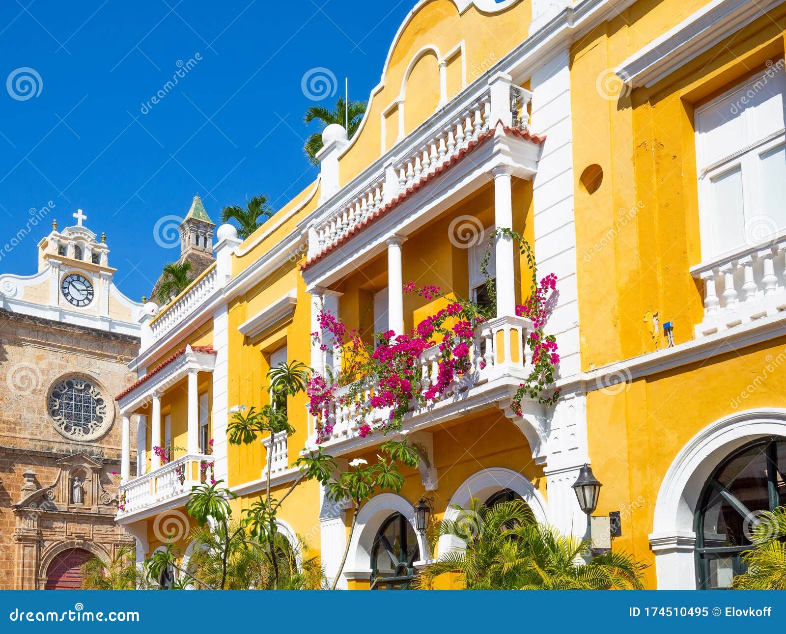 famous colonial cartagena walled city cuidad amurrallada and its colorful buildings in historic city center, ated a unesco