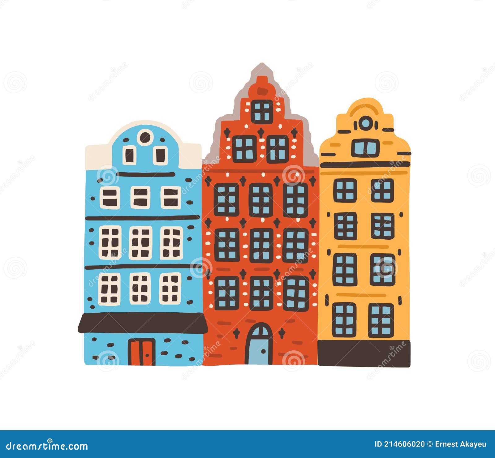 famous colorful houses on stortorget or grand square in stockholm, sweden. notable swedish building. colored flat 