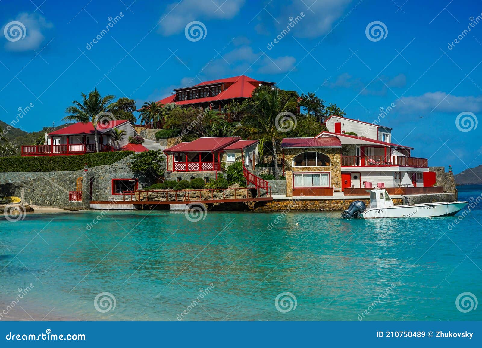 Famous Eden Rock Hotel On The Island Of Saint Barthelemy Editorial ...