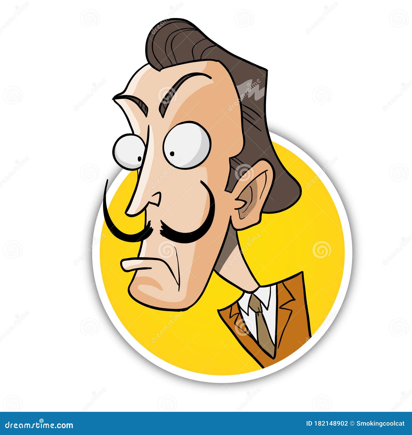 Famous Face of Classic Artist Salvador Dali Stock Vector - Illustration ...