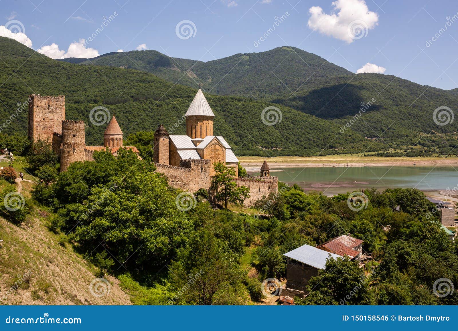 Famous Georgian Sightseeing Ananuri Castle Georgia Stock Photo - georgia, 150158546