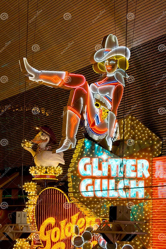 Famous Glitter Gulch Neon Sign Fremont Street, Las Vegas, Nevada ...