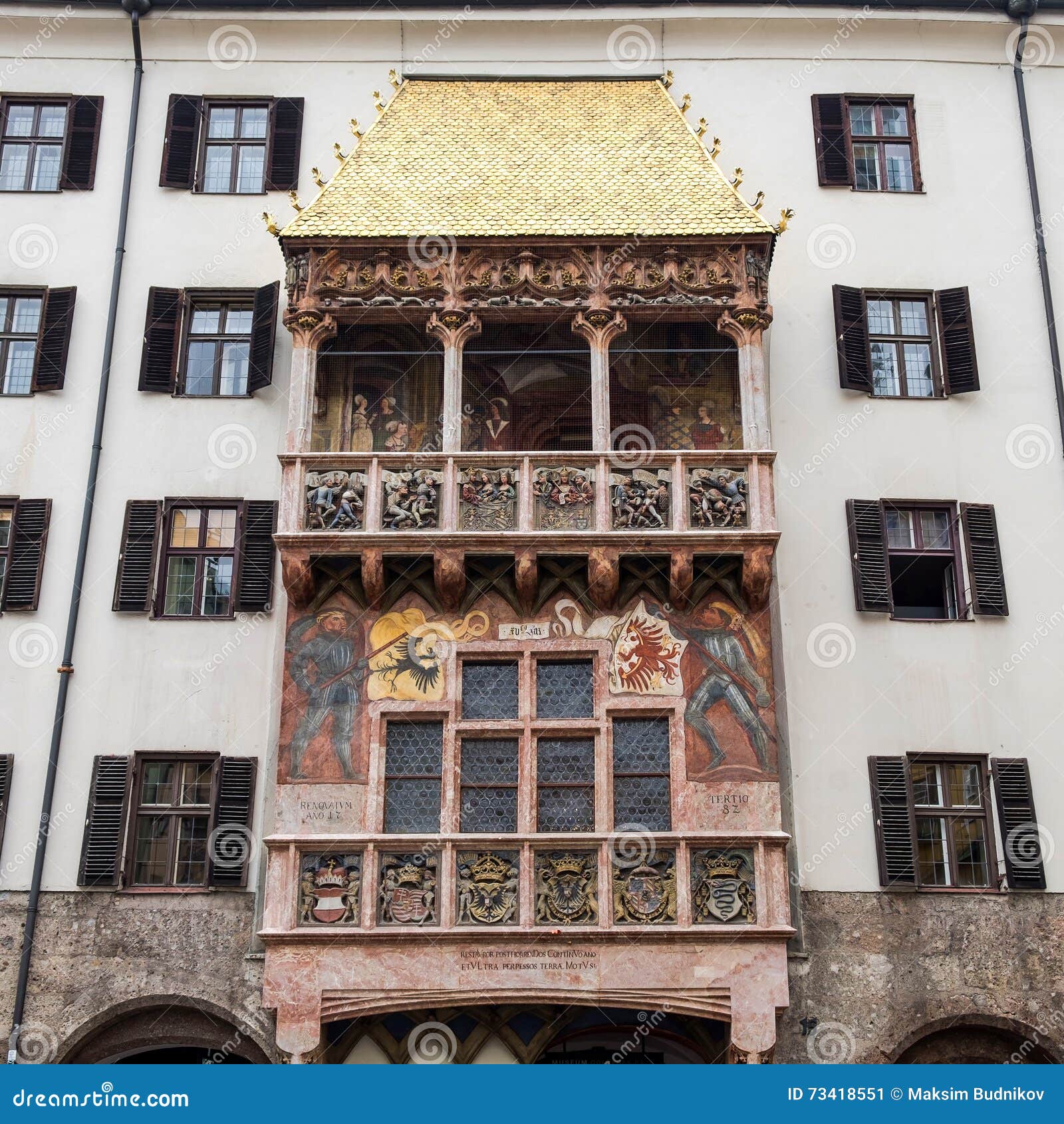 famous goldenes dachl (golden roof), innsbruck, austria