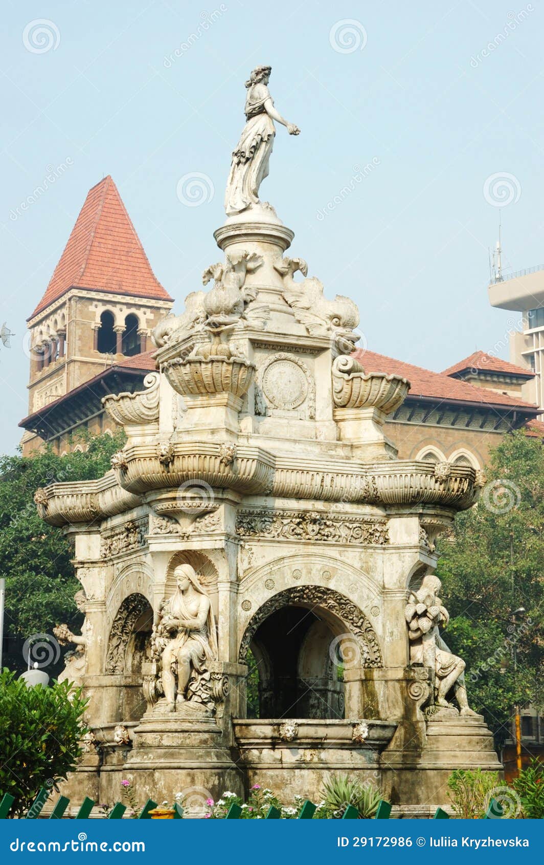 famous landmark of mumbai (bombay) - flora fountain,india