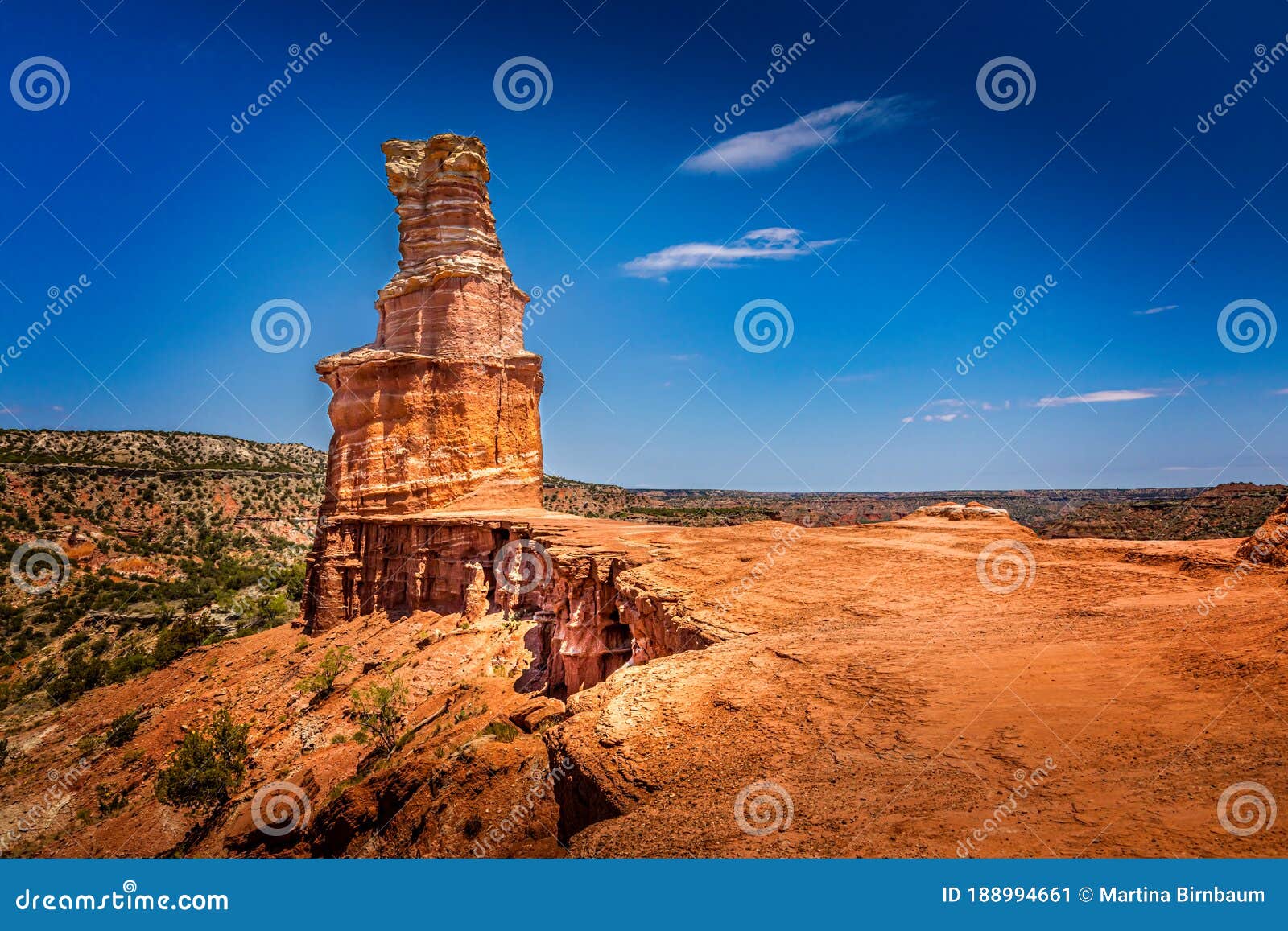 the famous lighthouse rock at palo duro canyon