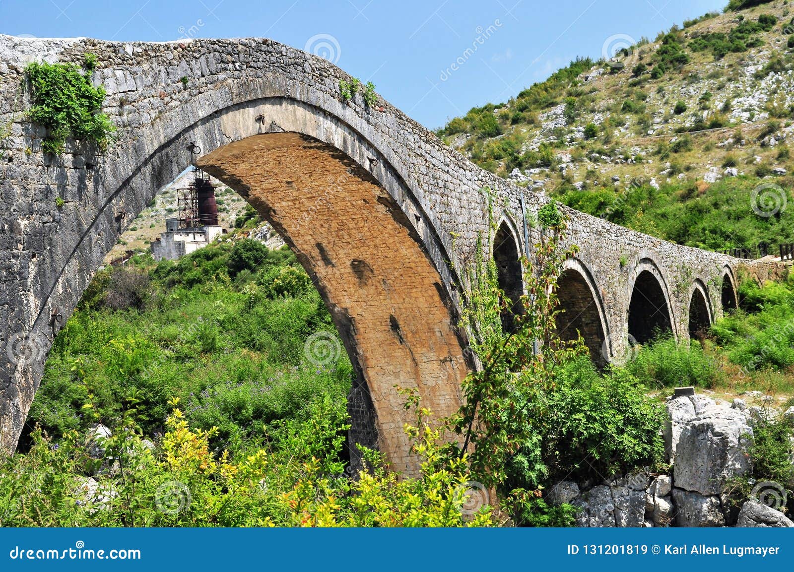 the famous mesi bridge in mes, albania