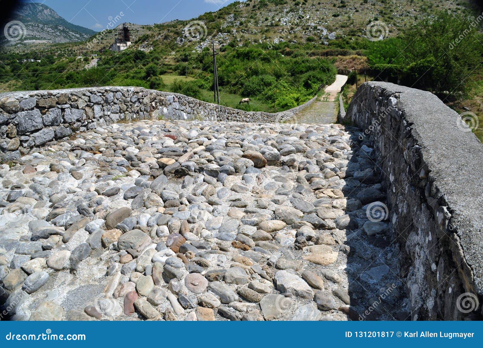the famous mesi bridge in mes, albania