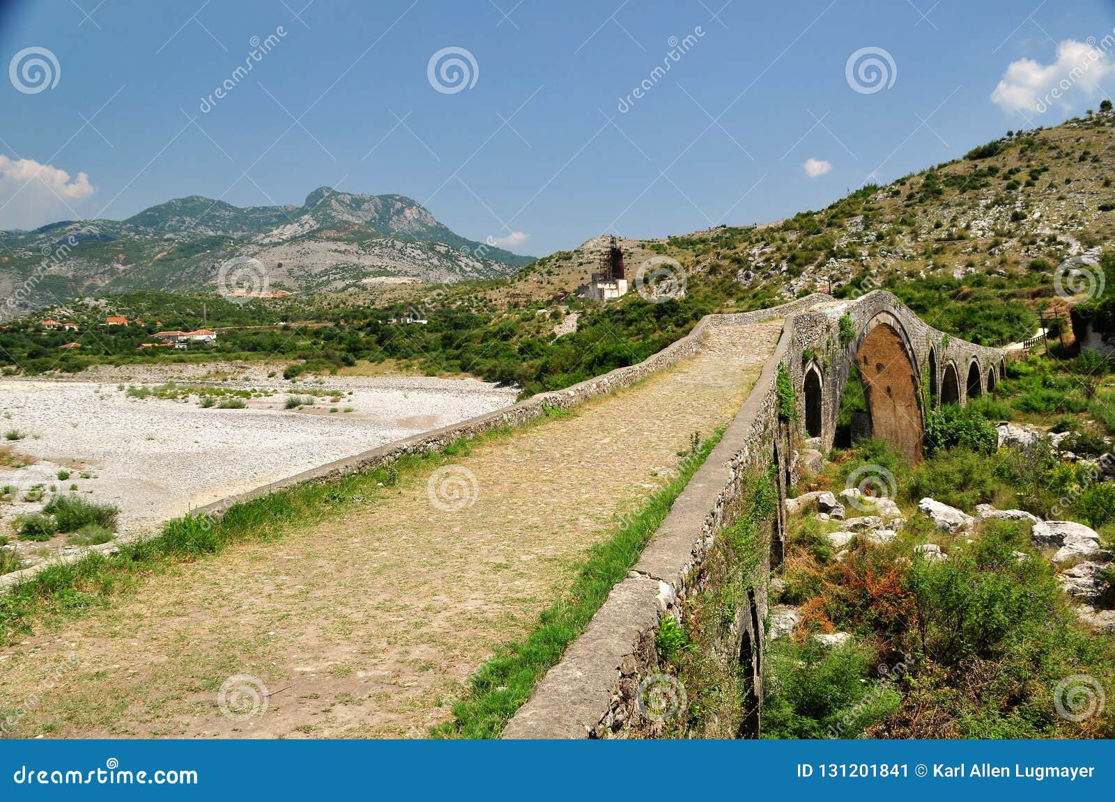 the famous mesi bridge in mes, albania