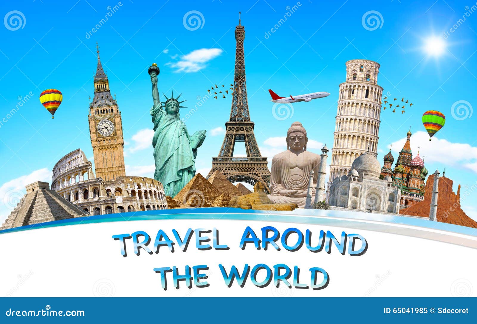Famous Monuments of the World Stock Illustration - Illustration of ...