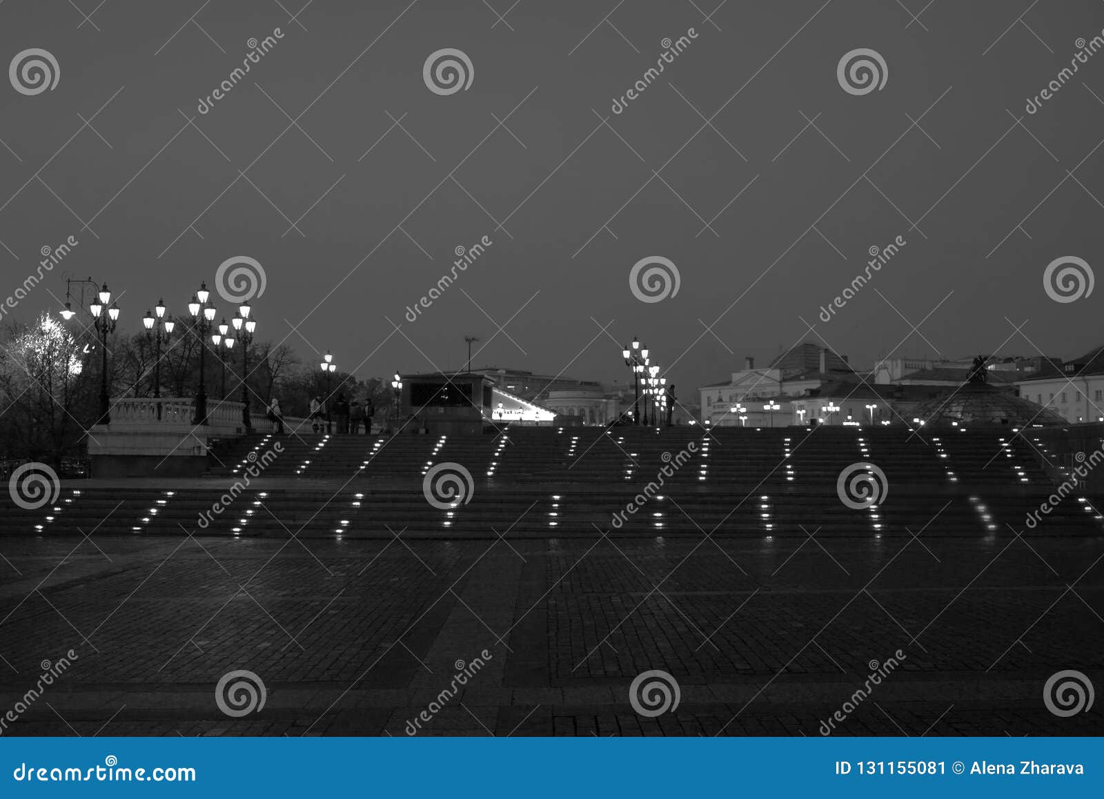 famous moscow manezh manege square. cityscape of manezhnaya square in city center of moscow, russia