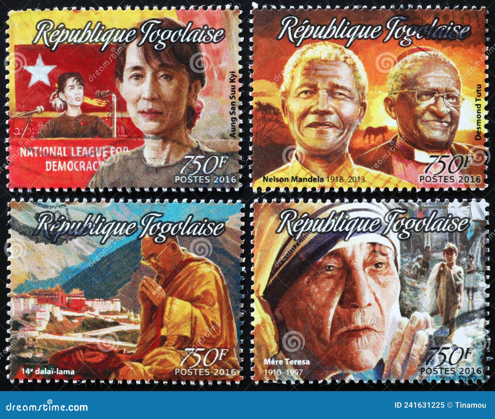 Famous People Committed To Peace on Stamps Editorial Image Image of