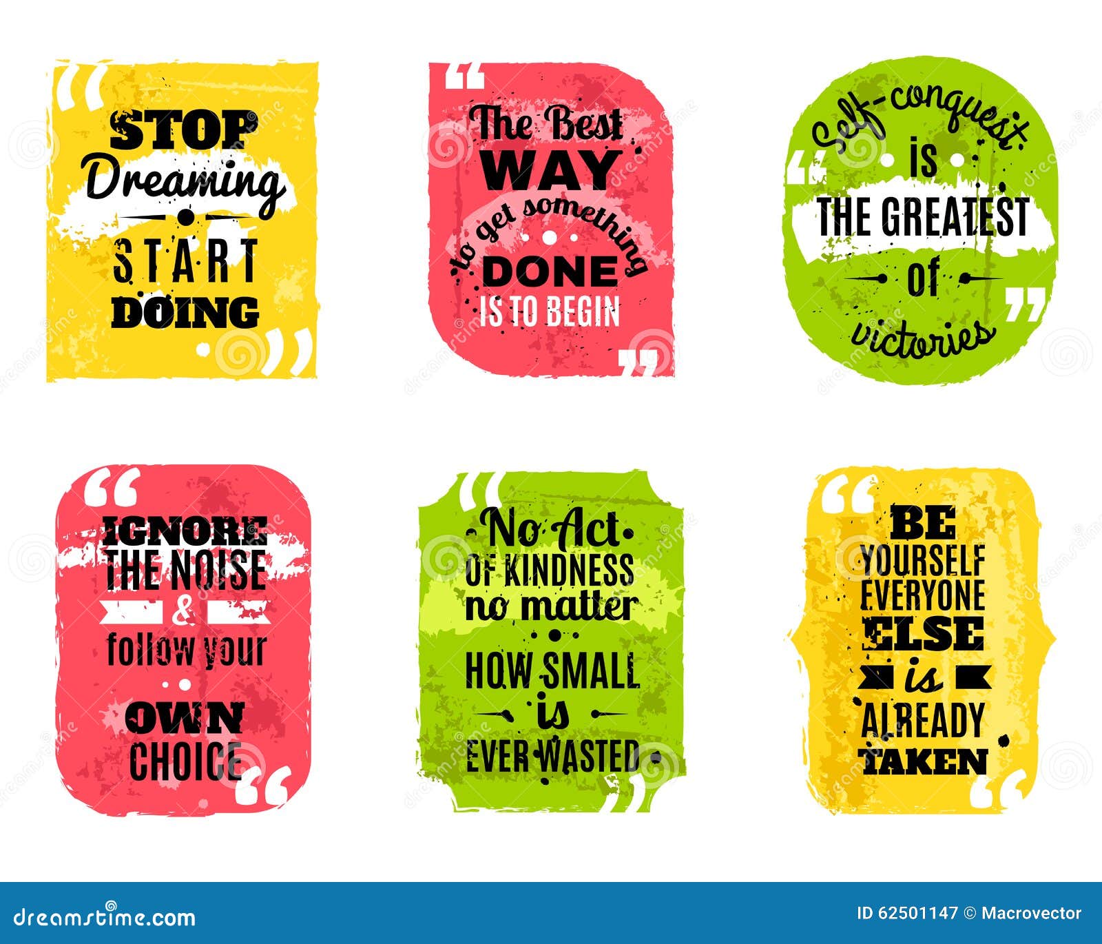 Download Famous Quotes Colored Textured Icons Set Stock Vector - Illustration of decorative, note: 62501147
