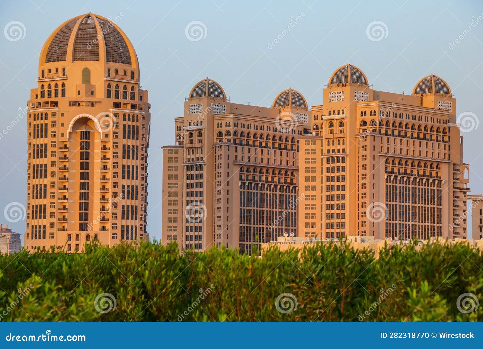 Famous Restaurant Surrounded by Greenery in Doha, Qatar Editorial Image
