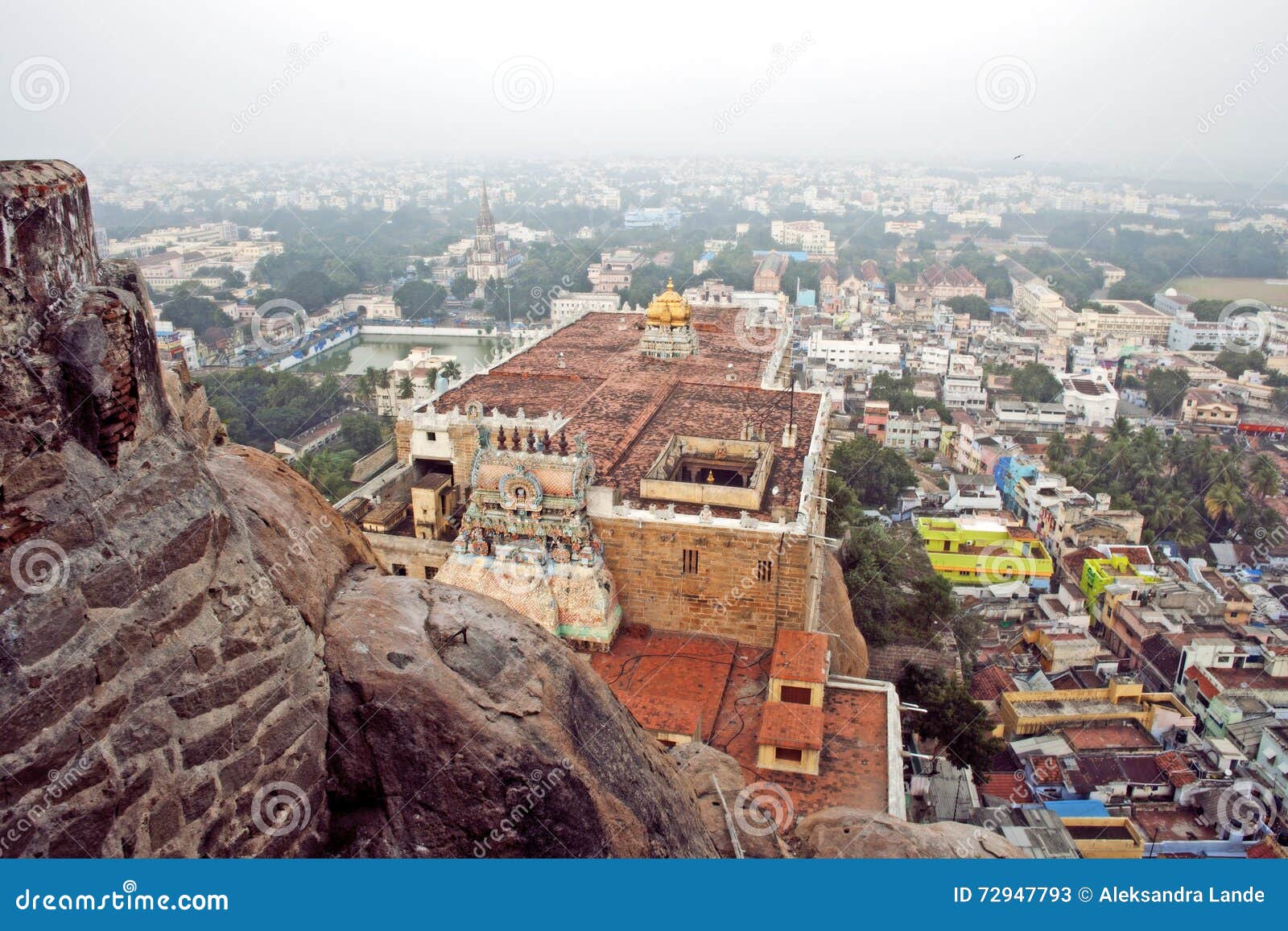Famous Rockfort Ucchi Pillayar Temple Stock Image - Image of ...