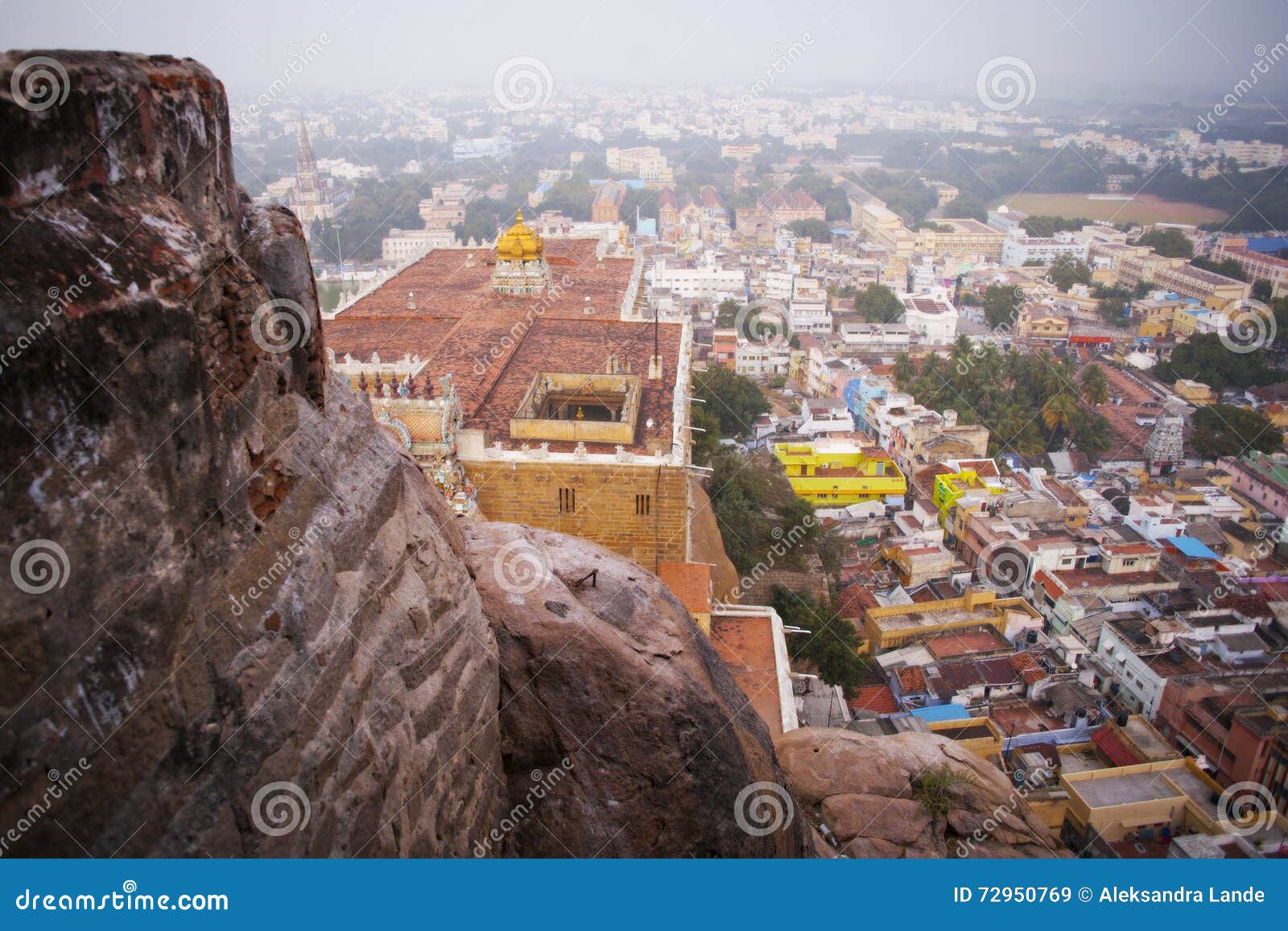 Famous Rockfort Ucchi Pillayar Temple Stock Image - Image of rock ...