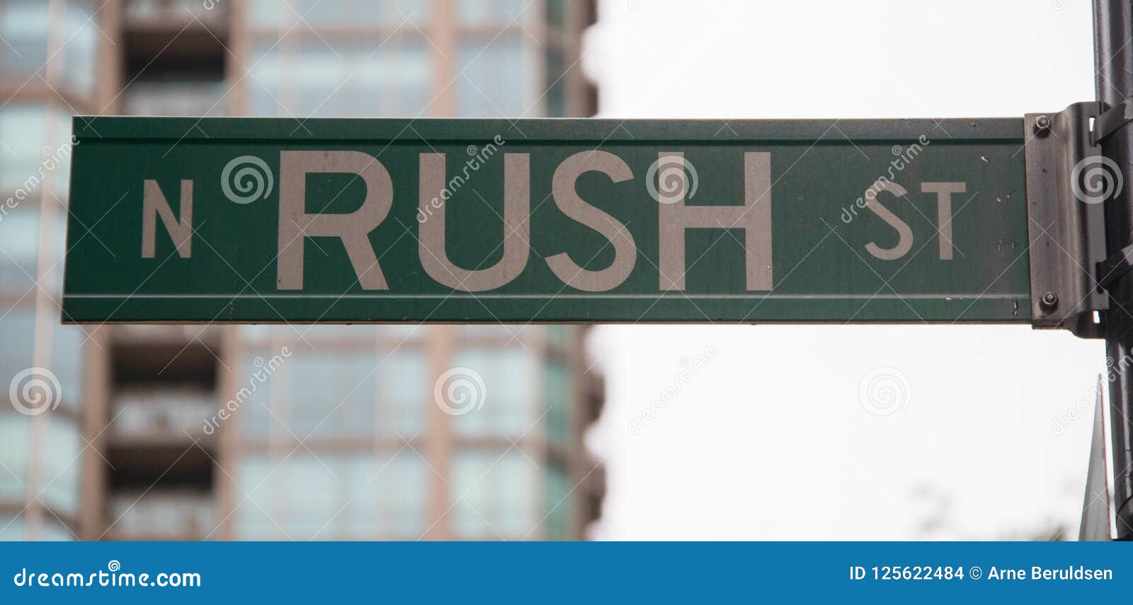 rush street sign in chicago