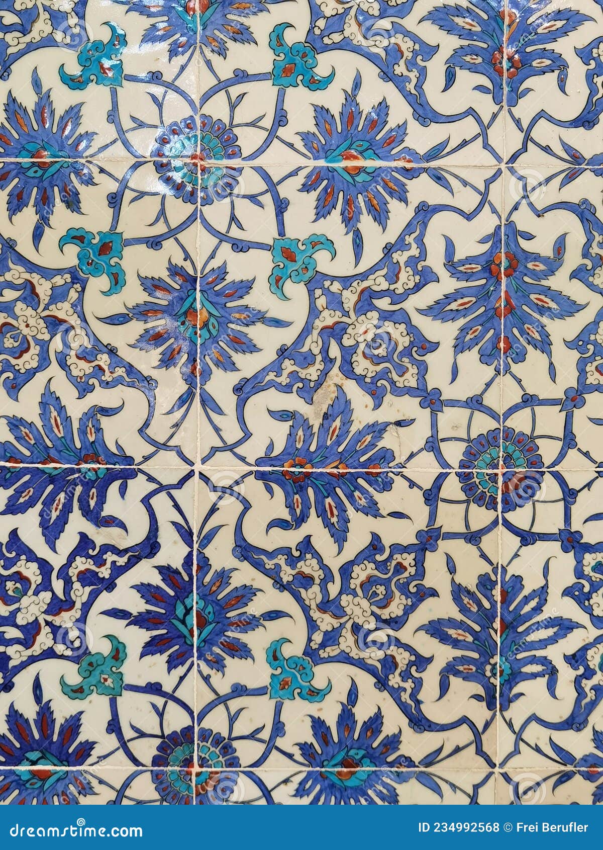 Famous Tiles on Mosques in Istanbul from the 16th Century Stock Photo