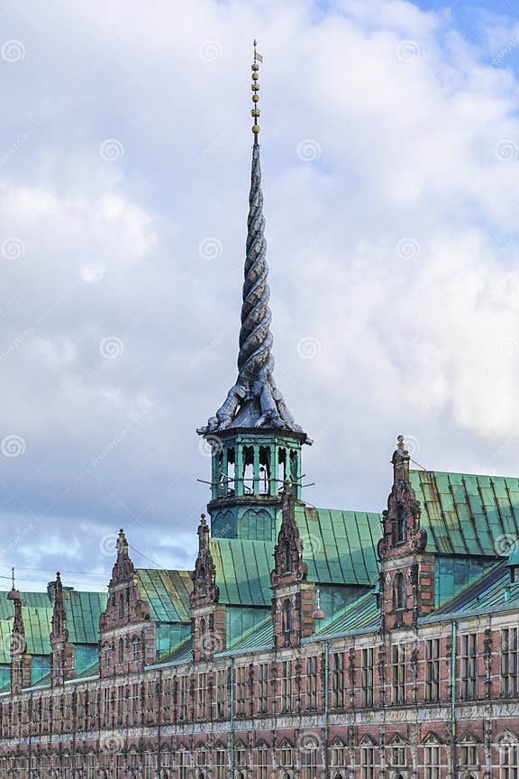 The Famous Twisted Tower of the Historic Stock Exchange Building at ...