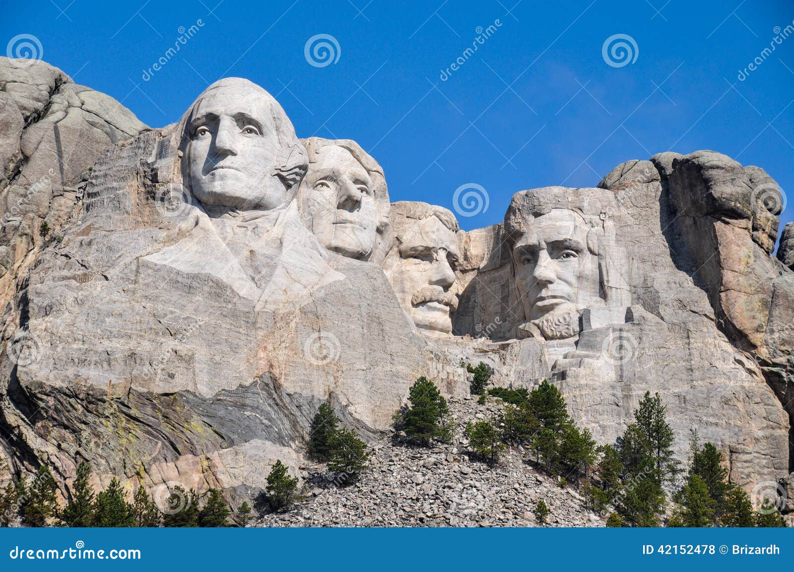 famous us presidents on mount rushmore national monument, south