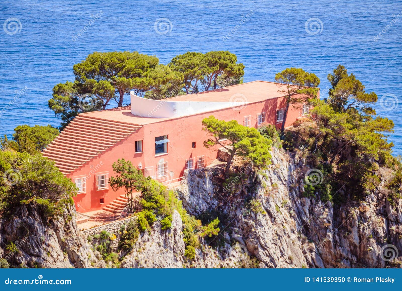 The Famous Villa Malaparte On The Island Of Capri Italy Stock Photo Image Of Outdoor Gulf