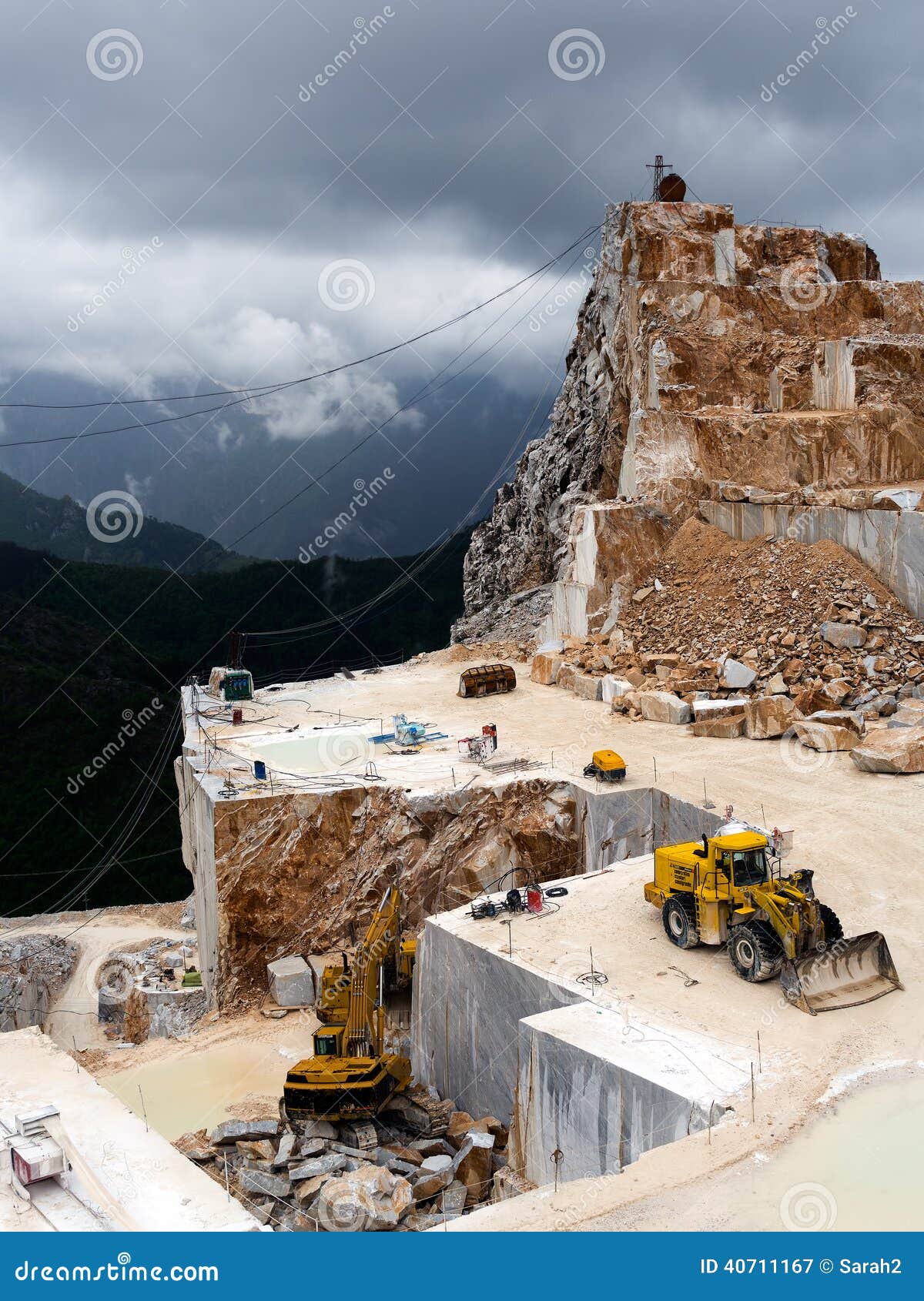 The Famous White Marble Quarries in the Apennine Editorial Photography